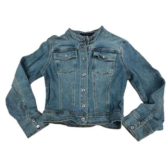 Calvin Klein Jeans Jackets & Blazers - Calvin Klein Jeans Denim Jacket Womens Size L Snap Buttons Bib Collar